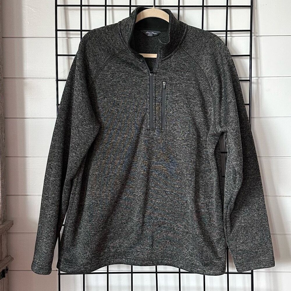 Eddie Bauer Radiator Fleece 1/4-Zip Pullover Mens XL Charcoal Grey Fall‎